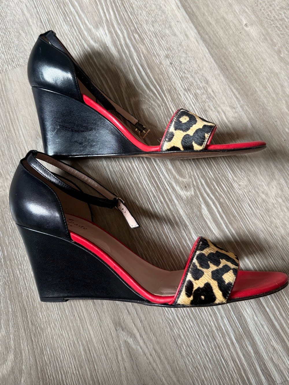 Kate Spade New York Amanda Leopard Wedge Sandals Y2K 9.5